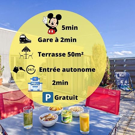 La Terrasse Disney/Gare/Centre A 3Min Parking Free Montevrain Exterior photo