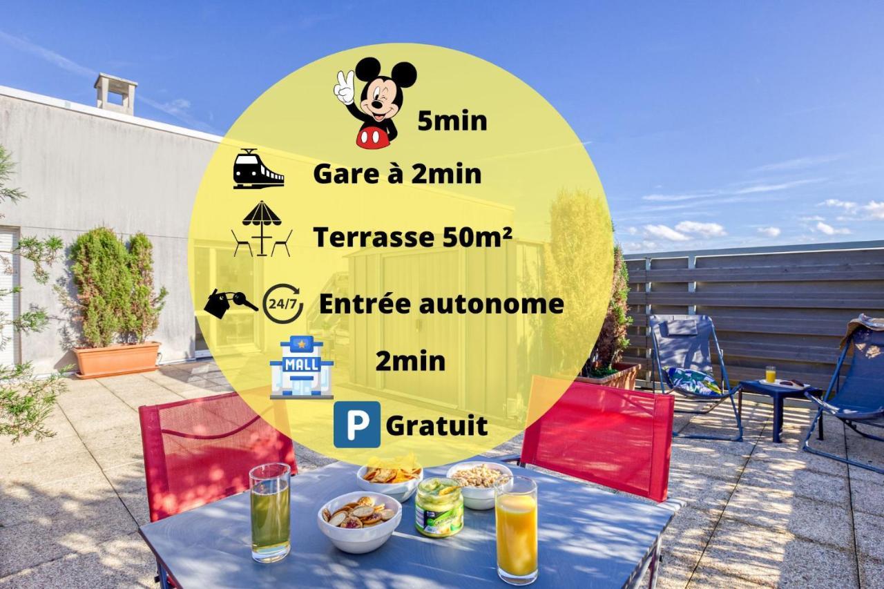 La Terrasse Disney/Gare/Centre A 3Min Parking Free Montevrain Exterior photo